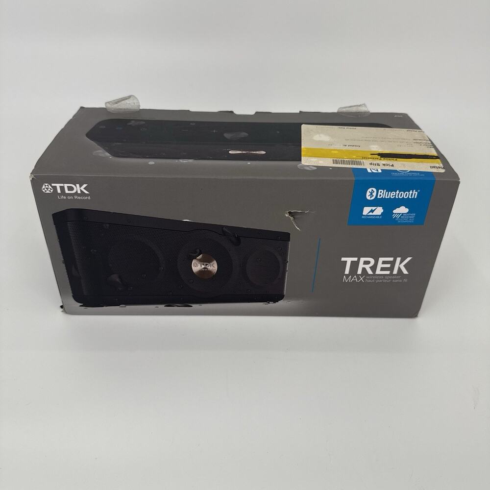 TDK Life on Record Trek Max A34 Black Wireless Bluetooth Weatherproof Speaker